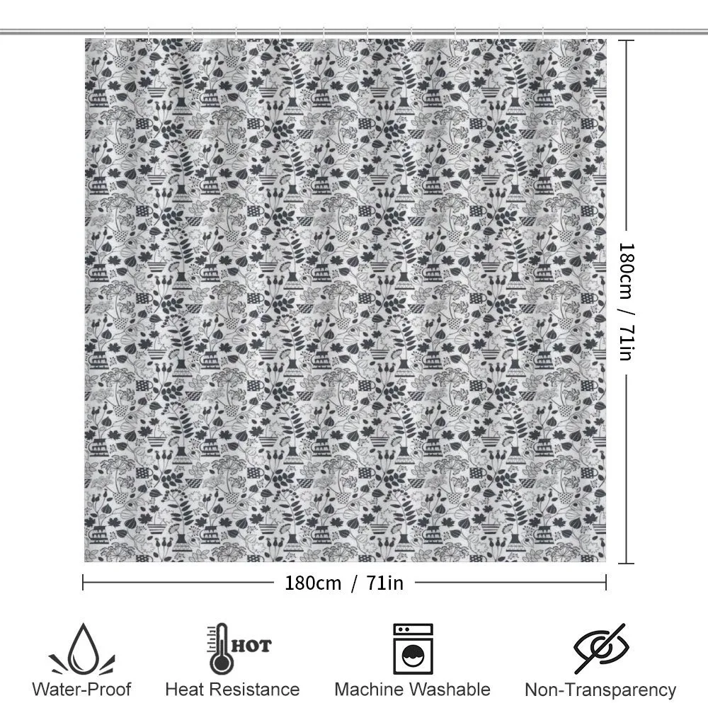 Greyscale Blossoming Flora — Detail 2