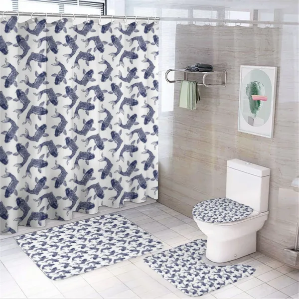 Japanese Carp Sketch on a shower curtain