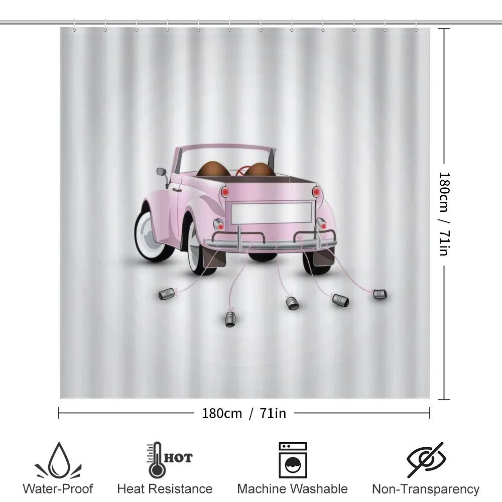 Just Married Cartoon Car — Detail 2