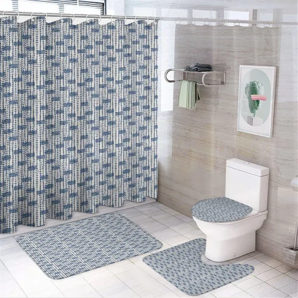 Messy Waves Triangles on a shower curtain