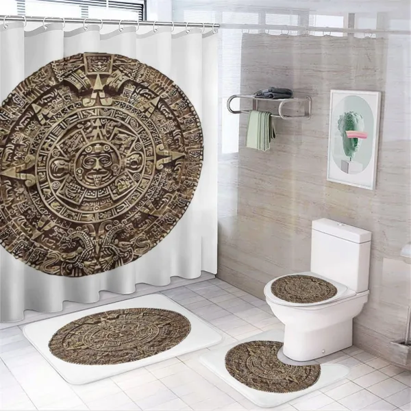 Mexican Medallion Ornament on a shower curtain