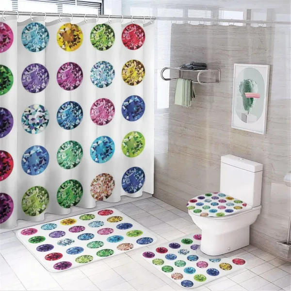 Oval Diamonds Emerald on a shower curtain