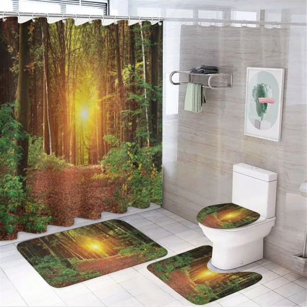 Pathway to Timberland on a shower curtain