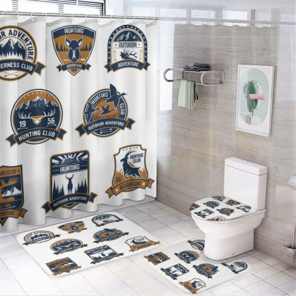 Shield Set on a shower curtain