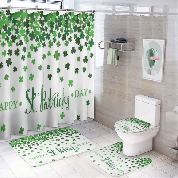 St Patrick's Day Shamrock on a shower curtain