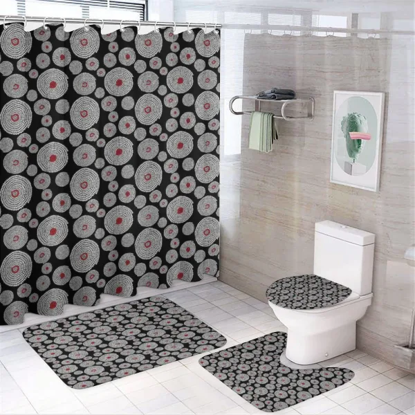 Tribal Circles Spots on a shower curtain