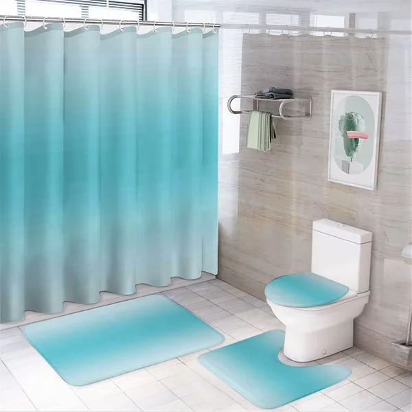 Tropical Aquatic Print on a shower curtain
