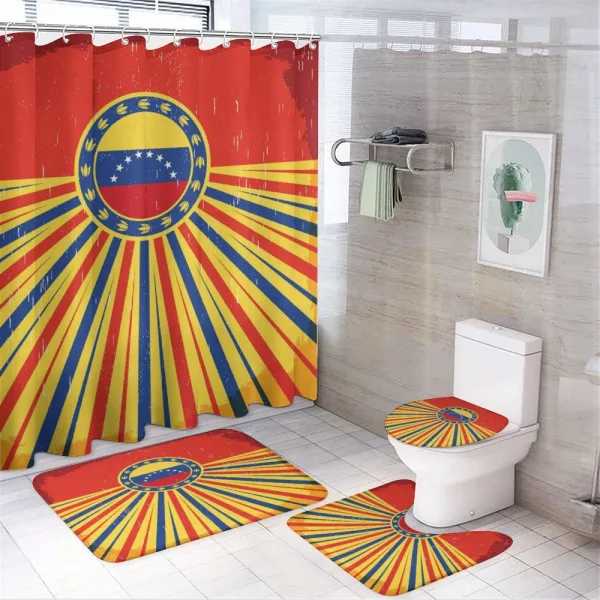 Vintage Old Poster Design on a shower curtain