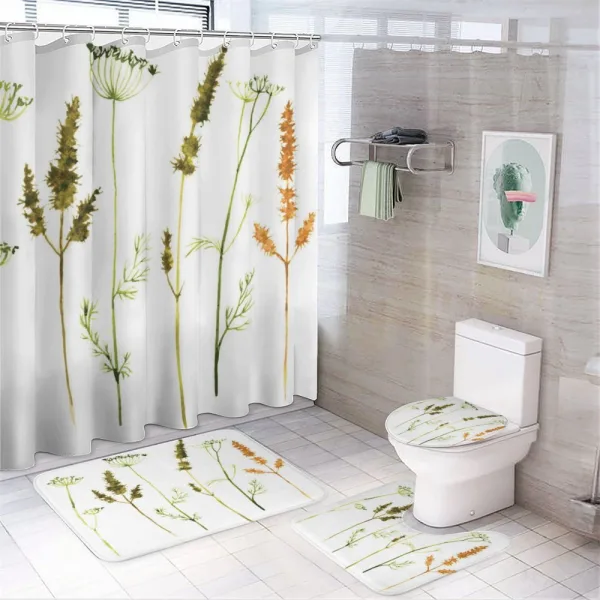 Wild Plants Herbs on a shower curtain