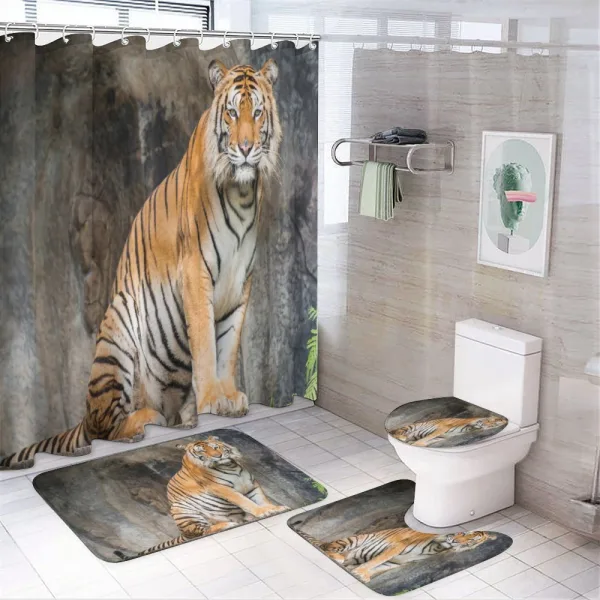 Bengal Tiger Cat Predator on a shower curtain
