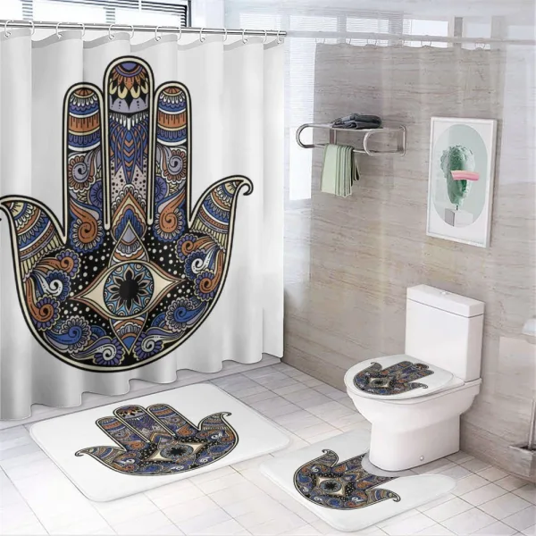 Bohemian Vintage Doodle on a shower curtain