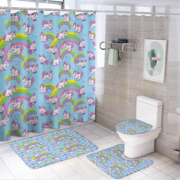 Cartoon Childish on a shower curtain
