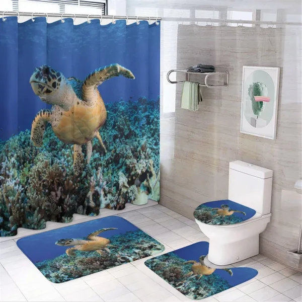 Cheloniidae Deep Ocean on a shower curtain