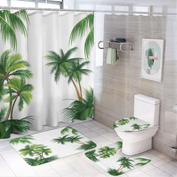 Coconut Palm Tree Plants on a shower curtain