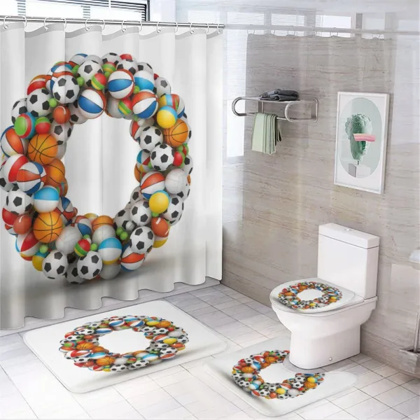 Colorful Athletic on a shower curtain
