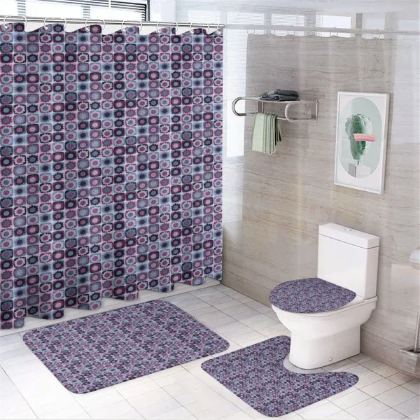 Colorful Flower Art Designs on a shower curtain