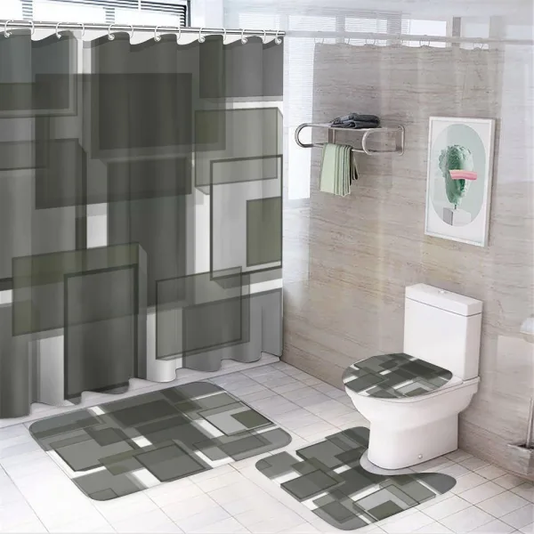 Cubes Modern Abstract on a shower curtain