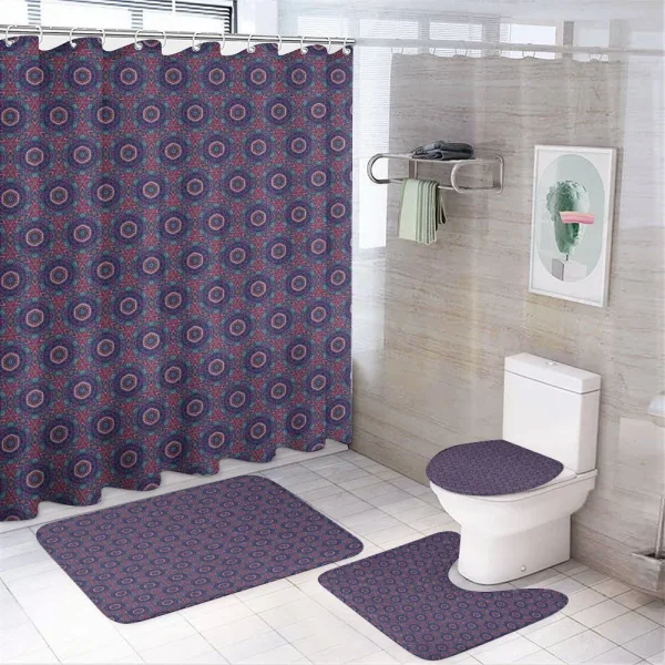 Floral Design Stripes on a shower curtain