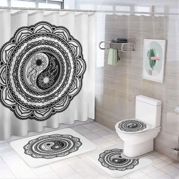 Folk Mandala on a shower curtain
