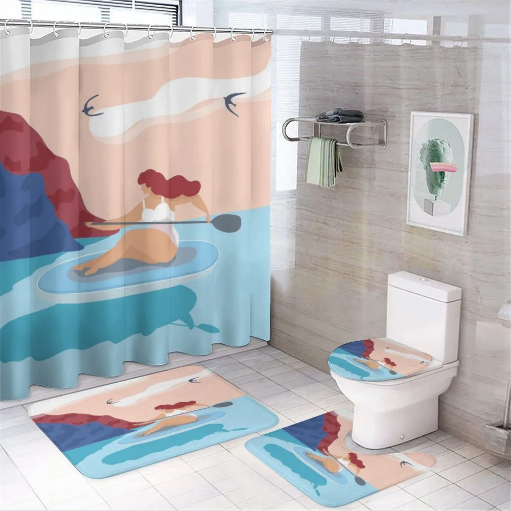 Girl on Surfboard Seascape — Your design