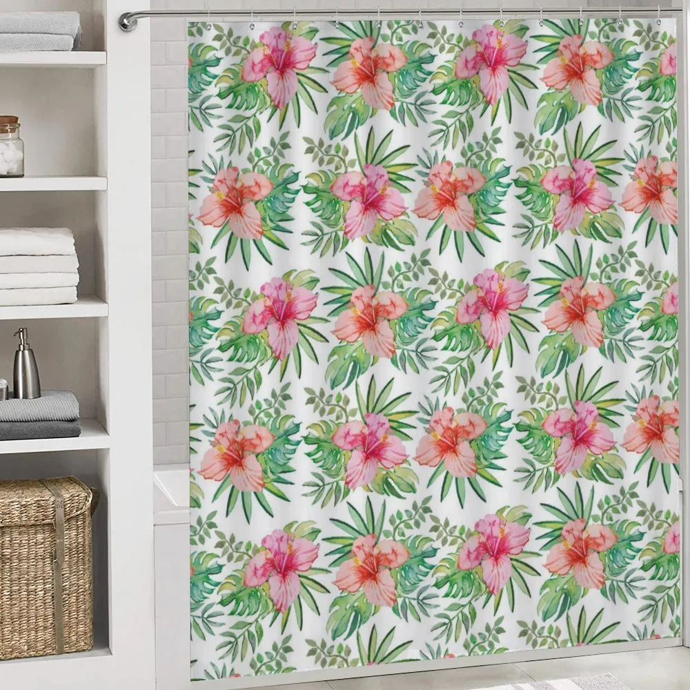 Hibiscus Monstera Palm Leaves — Detail 4