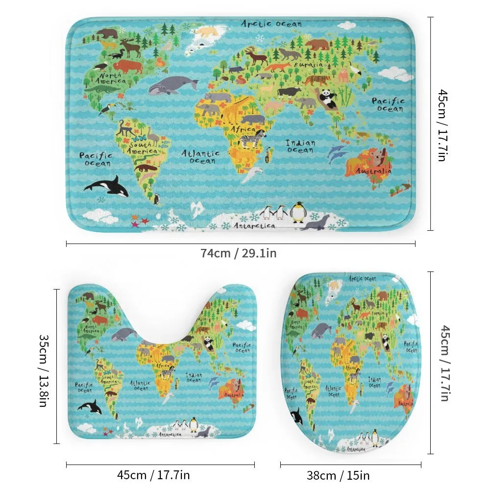 Kids World Map of Animal — Detail 1