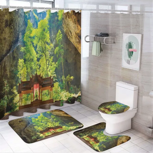 Latent Pavillion Cliff on a shower curtain