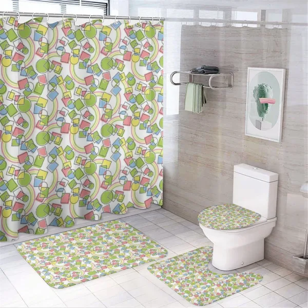 Lively Colored Shapes on a shower curtain