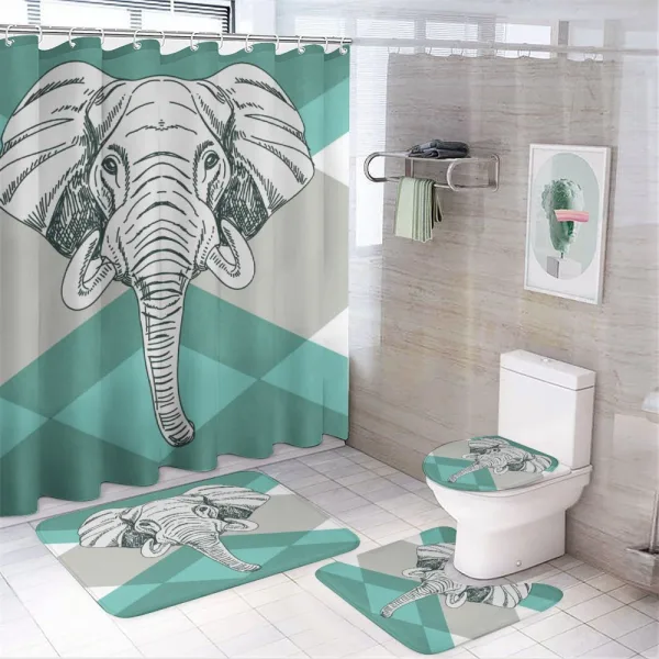 Minimalist Boho Elephant on a shower curtain