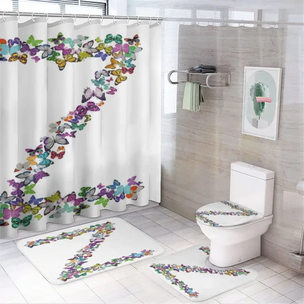 Multicolored Animal Z on a shower curtain