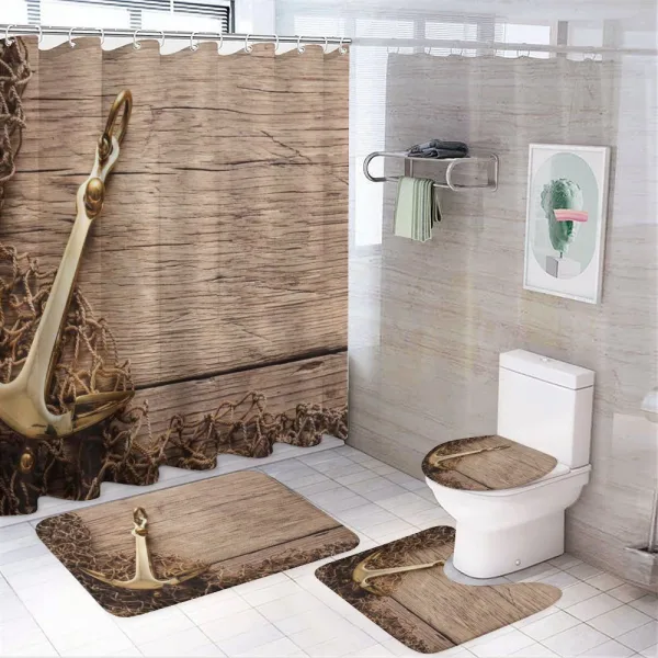 Nautical Anchor Fishing Net on a shower curtain
