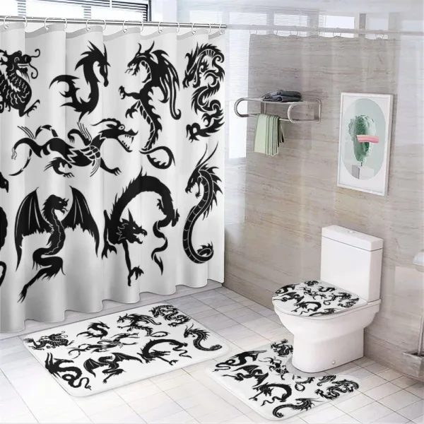 Oriental Monochrome on a shower curtain