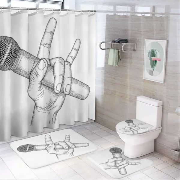 Rock High Sign on a shower curtain