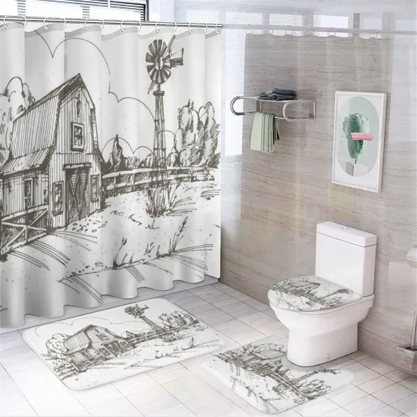 Rustic Farmhouse Barn on a shower curtain