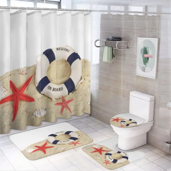 Shells Starfishes Sea on a shower curtain