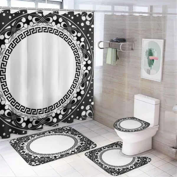 Spirals Swirls Circle on a shower curtain