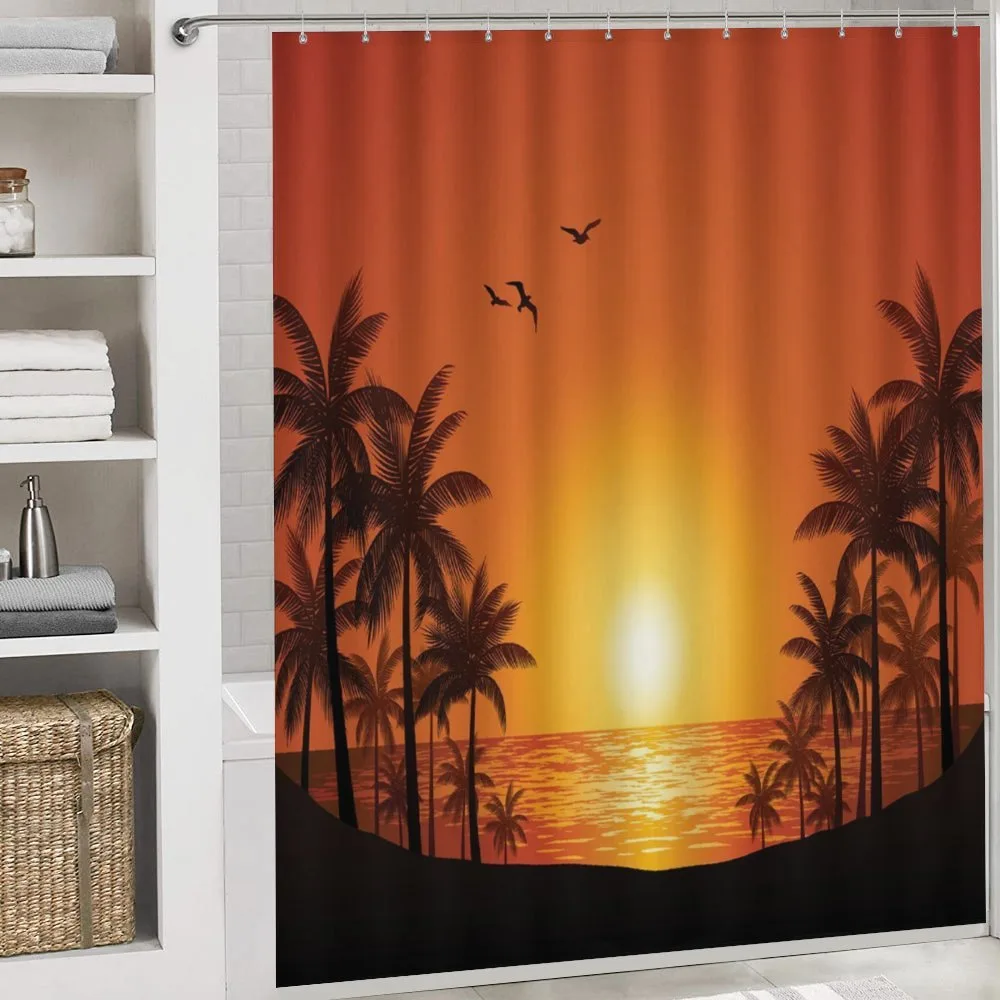 Tropic Sunset Trees Sun Sea — Detail 4