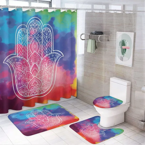 Watercolor Gentle Swirls on a shower curtain
