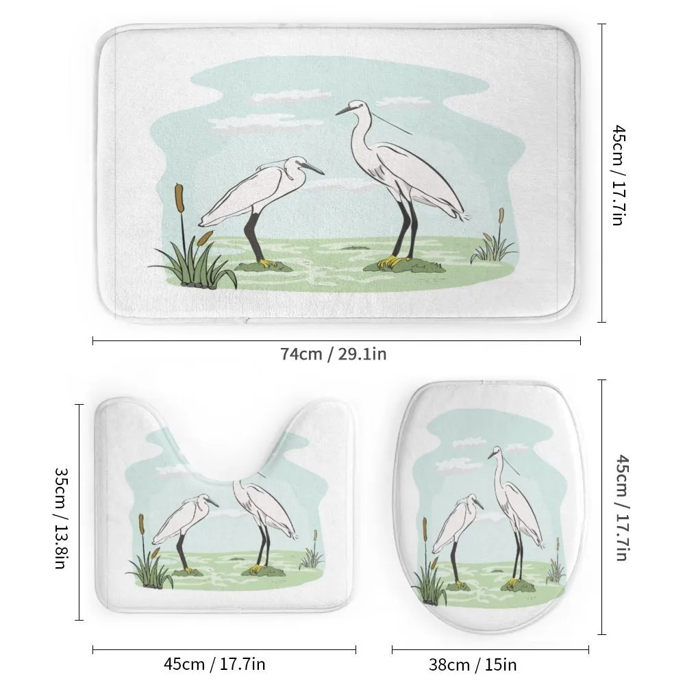 2 Herons in Marsh Cartoon — Detail 1