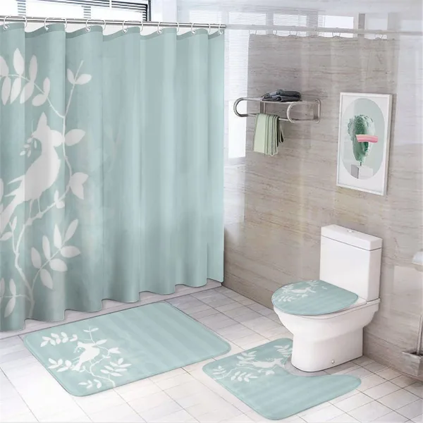 Bird Silhouette on Tree on a shower curtain