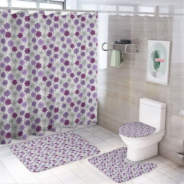 Blossoming Flowers on a shower curtain