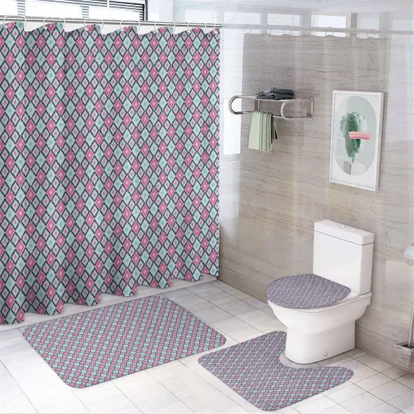 Boho Rhombus Pastel on a shower curtain