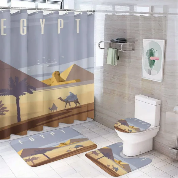Cleopatra Pyramids on a shower curtain