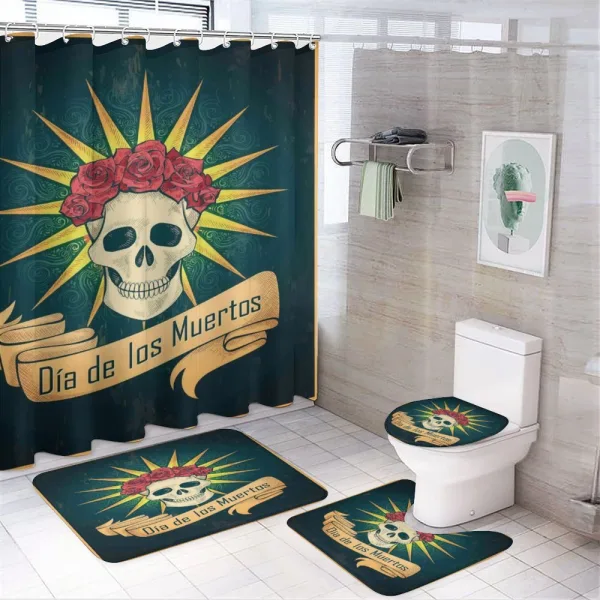 Day of Dead Grunge on a shower curtain