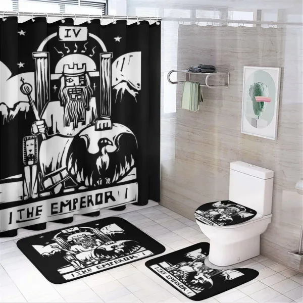 Emperor Card Artwork on a shower curtain