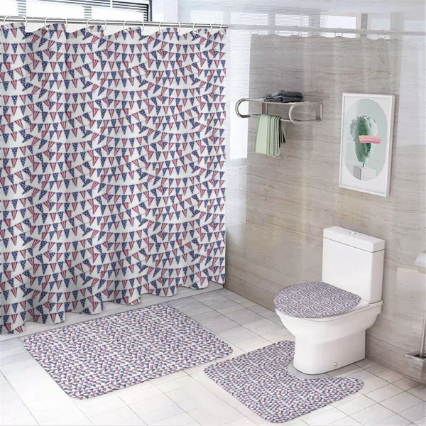 Flag Pattern Stars on a shower curtain
