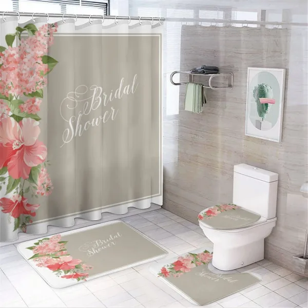 Floral Wedding Frame on a shower curtain