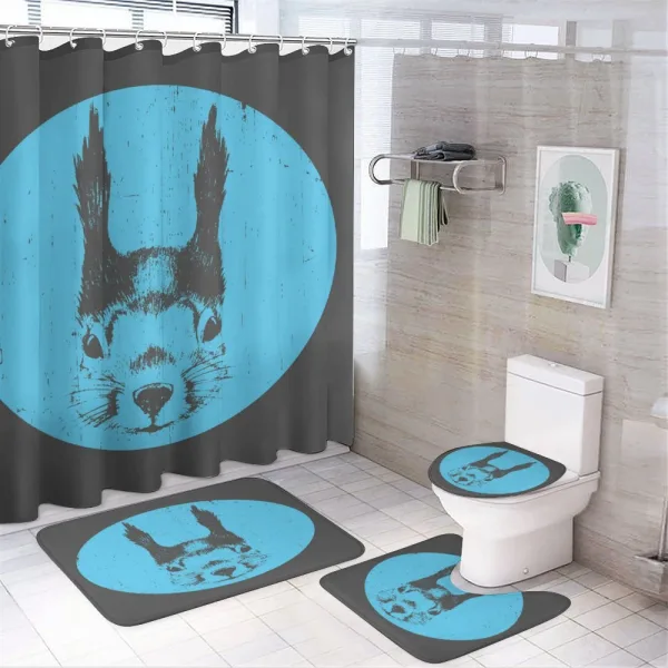 Funny Squirrel with Glasses on a shower curtain