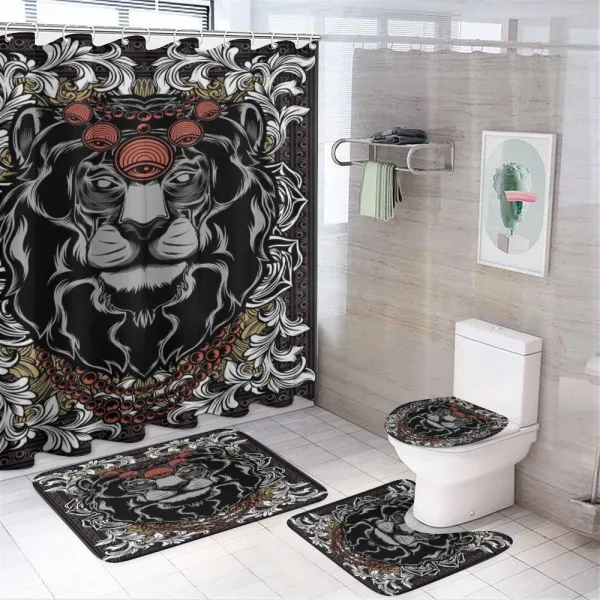 Jungle Emperor Lion Frame on a shower curtain