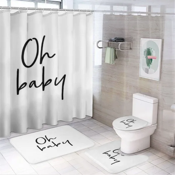 Modern Brush Message on a shower curtain